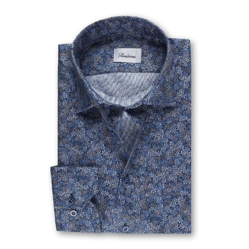 ID50298-Stenstroms Blue Flower Pattern Shirt