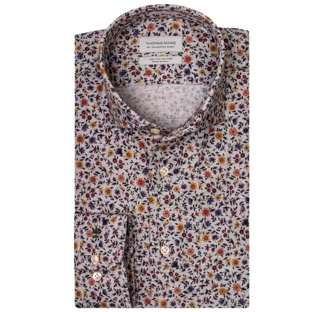 ID8261-Thomas Maine Shirt Floral Flannel