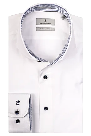 ID10244-Thomas Maine White Blue Button Shirt