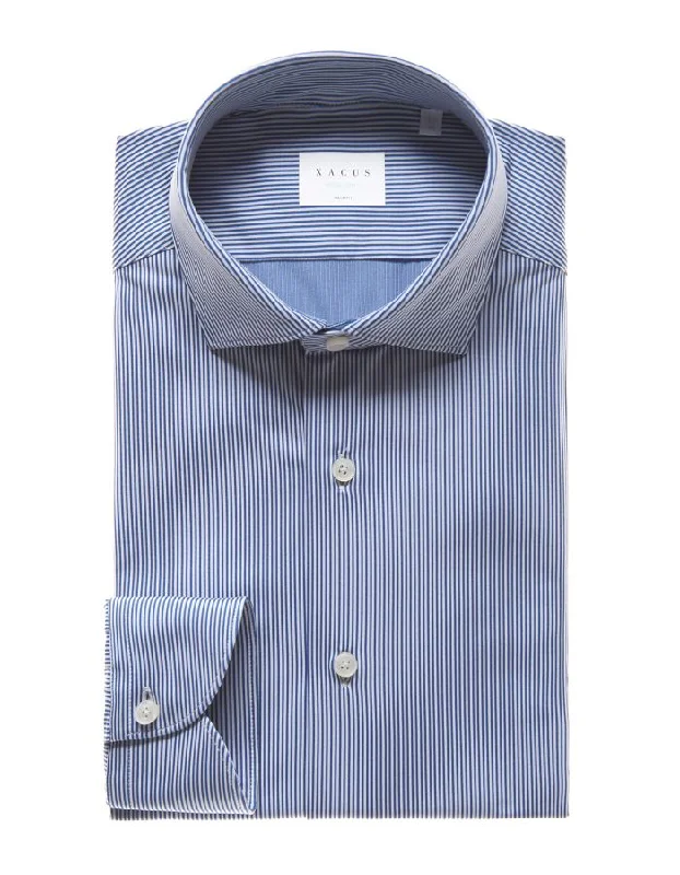 ID40291-Xacus Active Stretch Blue Hairline Stripe Shirt