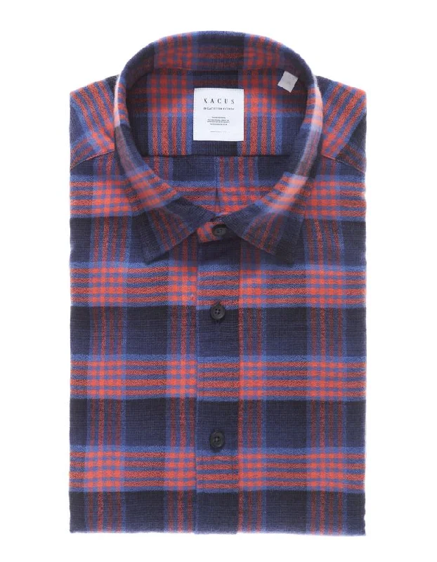 ID40293-Xacus Blue Red Flannel Check Shirt