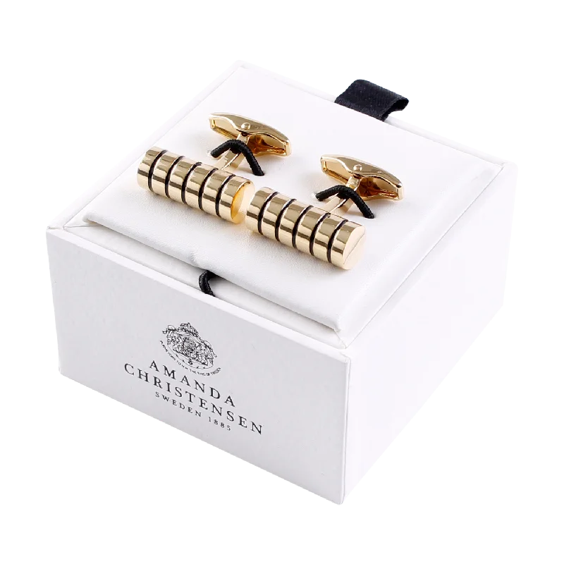 Barrel Stripe Solid Brass Cufflinks by House of Amanda Christensen