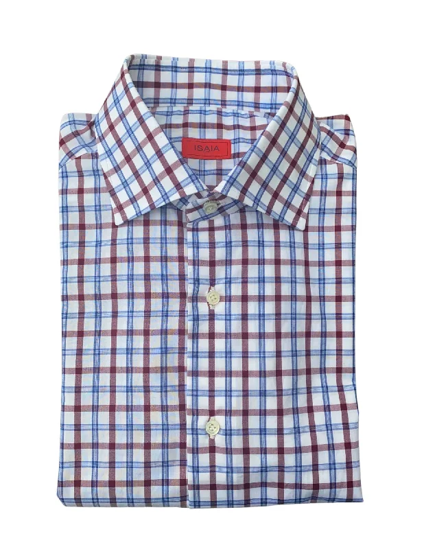 Burgundy and Blue Check Shirt