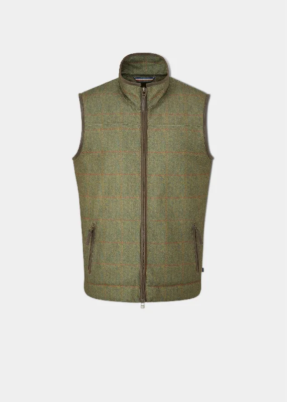 Didsmere Men's Technical Tweed Gilet In Olive - Regular Fit