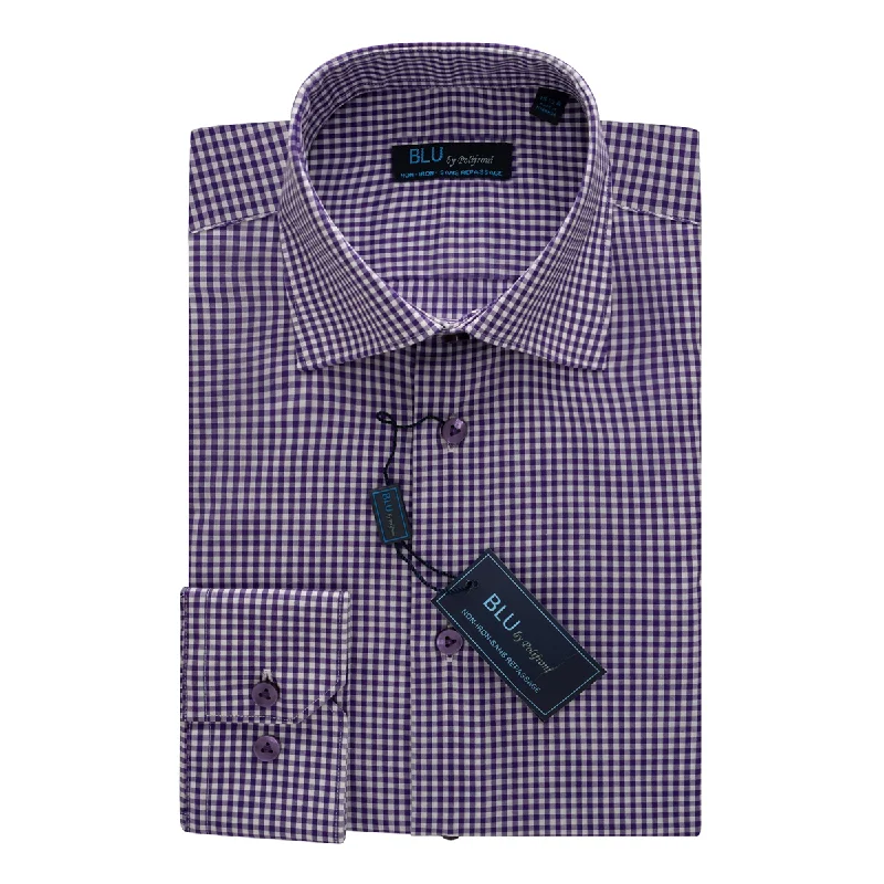 Miami Dress Shirt - Grape Check