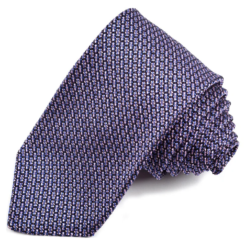 Multi Solid Garza Grossa Grenadine Italian Silk Tie in Navy, Royal, and Pink by Dion Neckwear