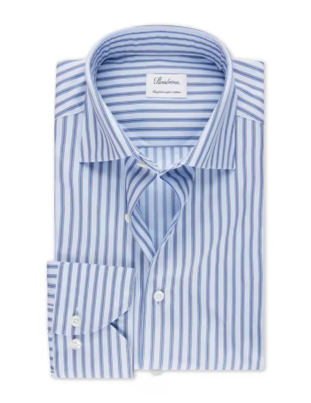 Multi Striped Blues Shirt | Slimline