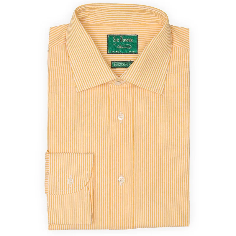 SIR BONSER for Vannucci Orange Striped Cotton Dress Shirt EU 39 NEW US 15.5