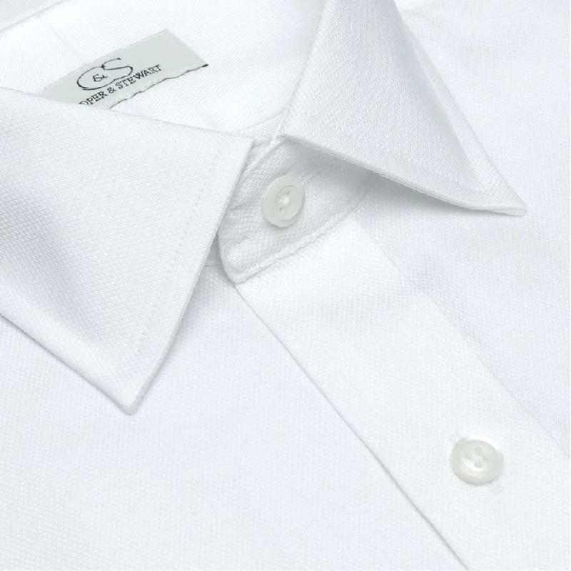 The Worthington - Wrinkle-Free Royal Oxford Cotton Dress Shirt in White  (Size 15 1/2 - 34/35) by Cooper & Stewart