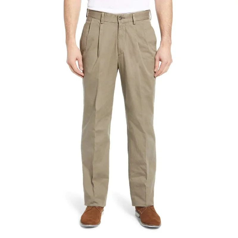 Washed Khaki Pant in Khaki (Oak Double Reverse Pleat - Regular & Long Rise) by Charleston Khakis