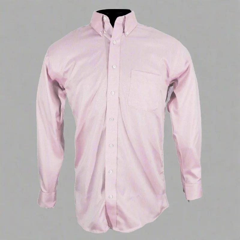 Wrinkle-Free Royal Oxford Cotton Sport Shirt in Pink by Kenneth Gordon